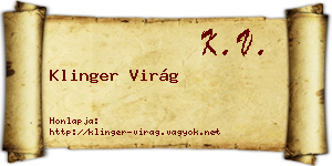 Klinger Virág névjegykártya