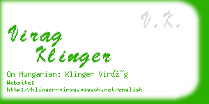 virag klinger business card